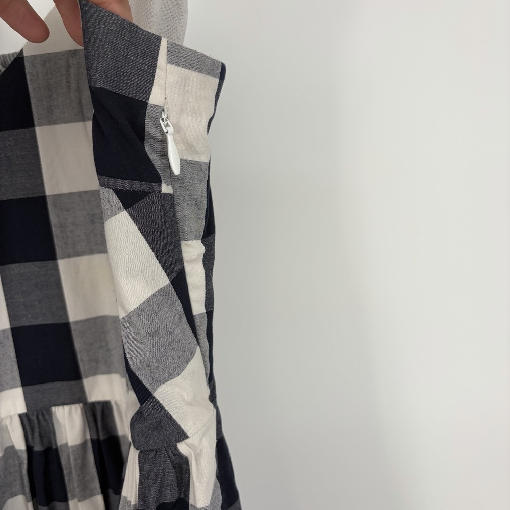 J.Crew Navy Buffalo Plaid Midi Dress 0 Nautical Boat Coastal Preppy Summer Fall - Picture 7 of 15